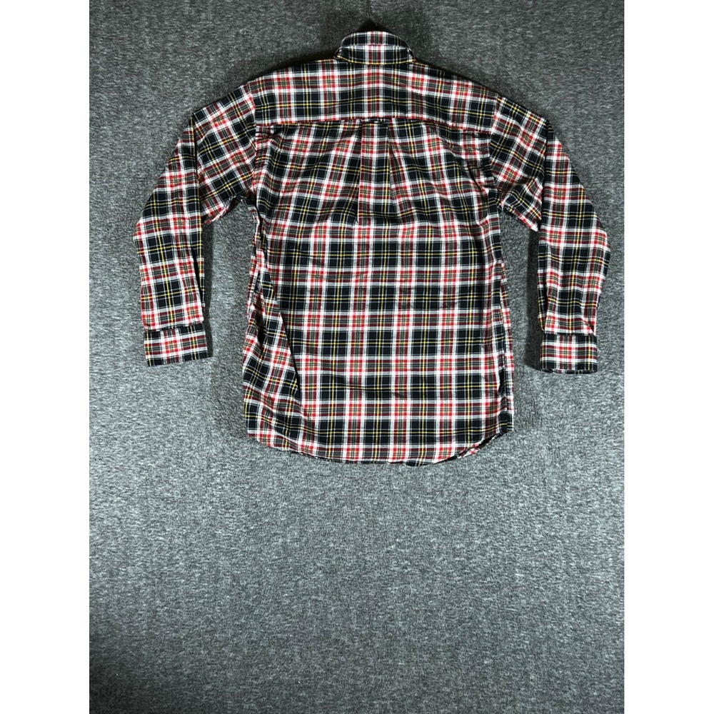 Orvis Mens Plaid Button Down Shirt Red Black White Yellow 100% Cotton Size M - Picture 2 of 8